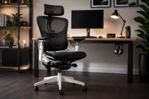 Autonomous ErgoChair Pro full profile view in a high-tech modern home workspace