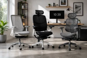 Best ergonomic chairs under 500 dollars side by side in a modern bright creative home office
