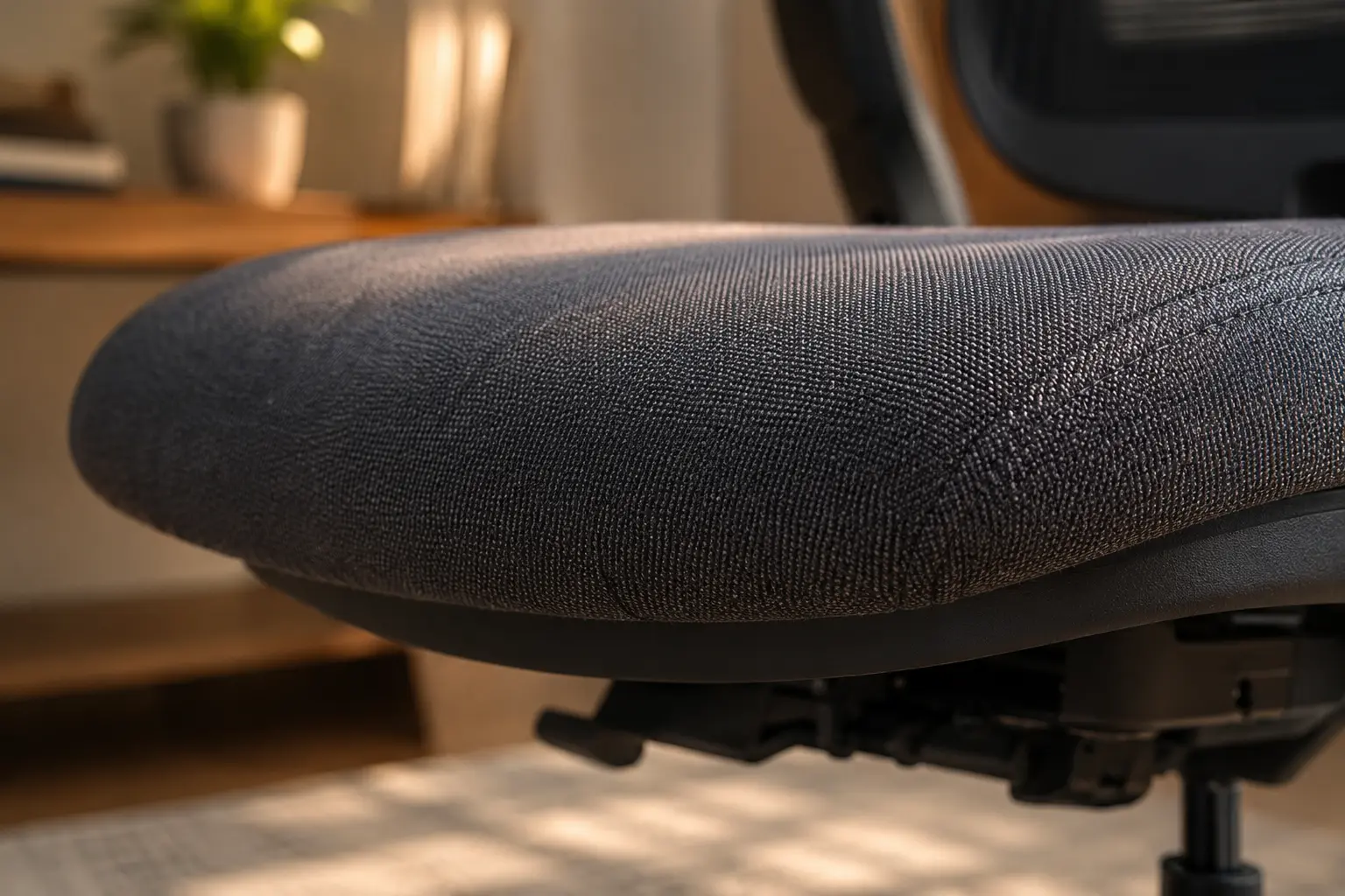 Close up macro shot of high end elastomeric office chair mesh weave texture
